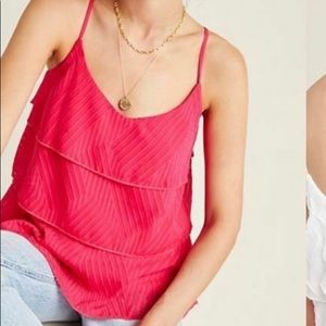 Anthropologie Amadi brand pink tiered top